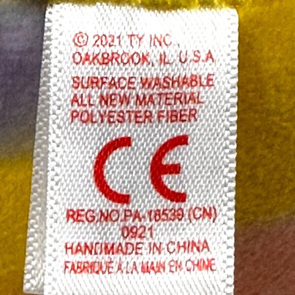 Ty "Furry" Tie-Dye Look Squish-A-Boos Plush Bunny Stuffed Animal Toy - Picture 6 of 6